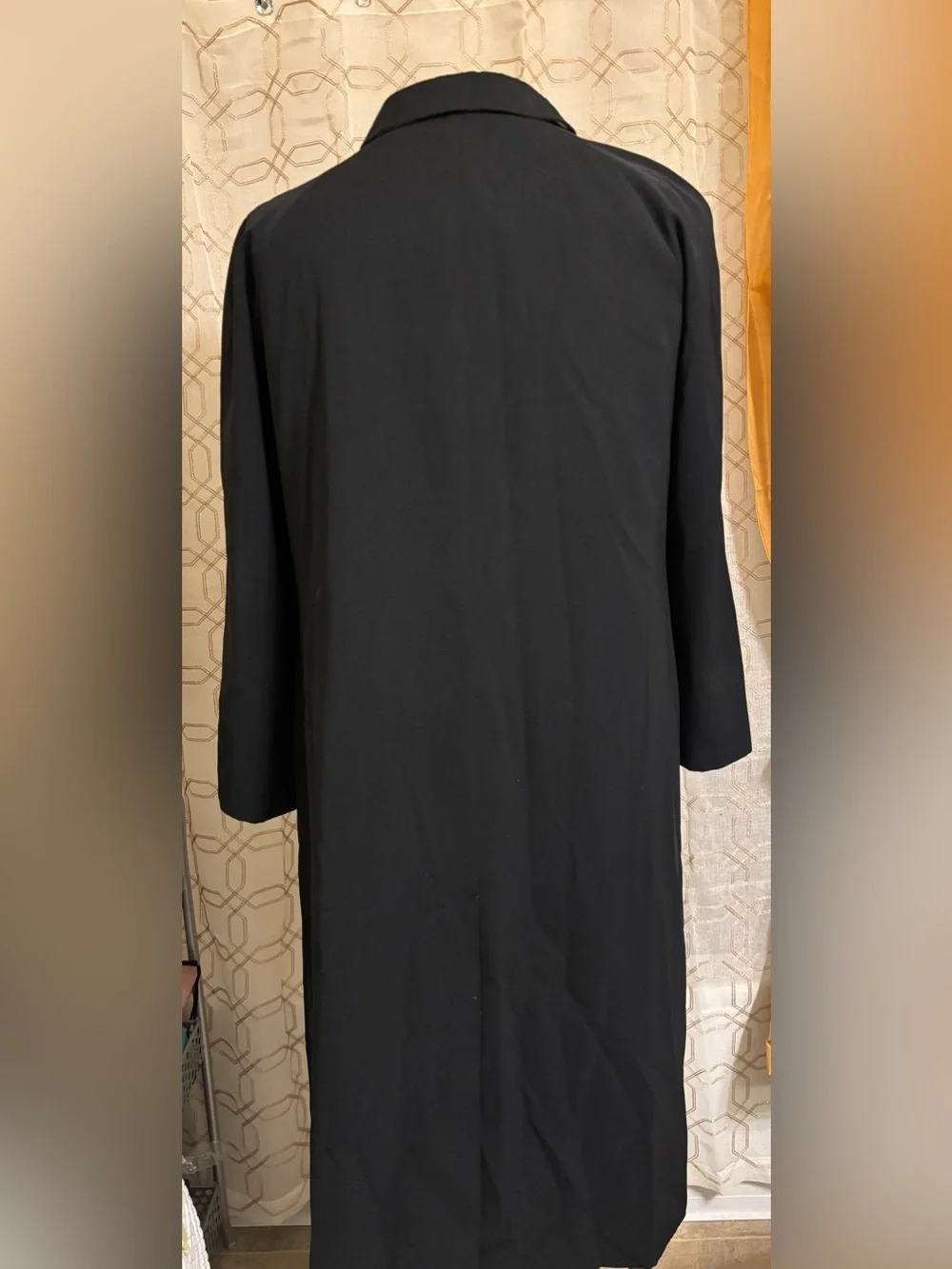 Burberry London Black Trench Coat Nova Check Removable Wool Liner Size 10R Long - Picture 4 of 16
